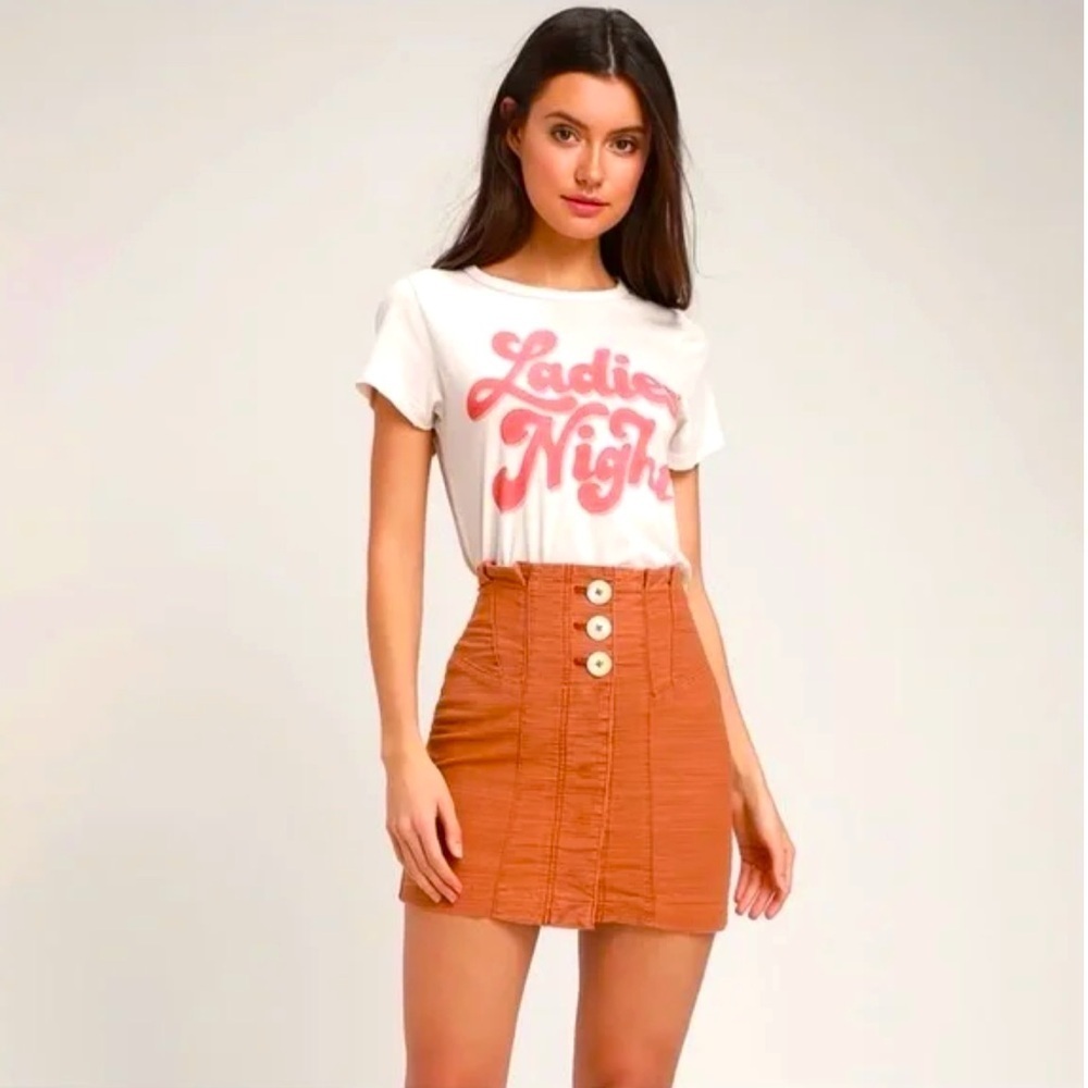 EUC FREE PEOPLE Every Minute, Every Hour Mini Skirt in Burnt Orange - Size 10